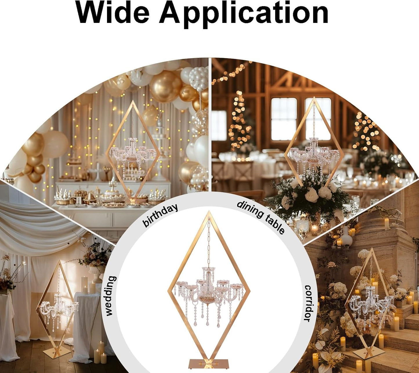 4PCS Elegant Metal Diamond Candle Holder - European Wedding Table Decor, Romantic Candle Stand for Western Dining, Perfect Wedding Prop & Home Decoration