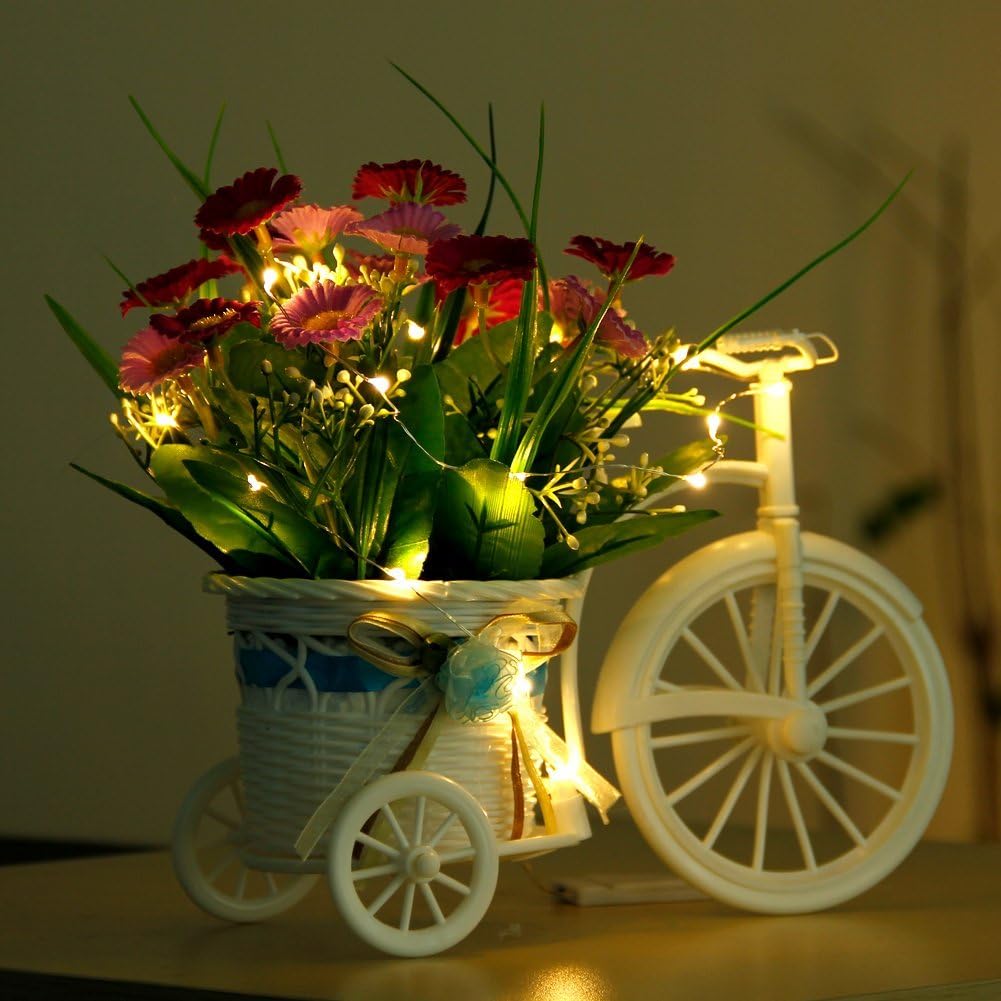 CYLAPEX 6 Pack Warm White Fairy Lights String Battery Operated Fairy Lights Firefly Lights LED Starry String Lights 3.3ft 20 LEDs Silvery Copper Wire for Christmas DIY Decoration Costume Wedding Party