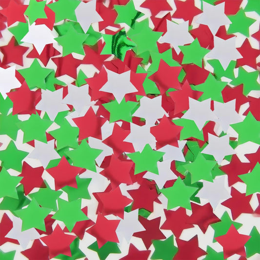 Red White Green Star Confetti 0.78inch/2cm 8000PCS Table Confetti for Christmas Party Birthday Decoration or Filled Balloons