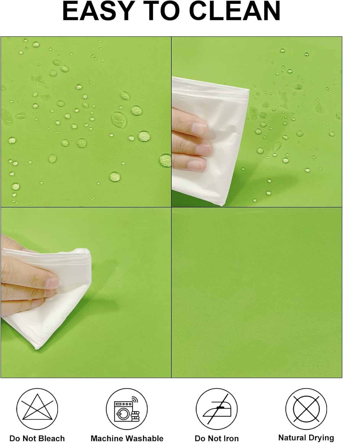 Fokitut 2 Pack Waterproof Rectangle Tablecloth, 60x120 Inch,Stain Resistant and Wrinkle Polyester Table Cloth, Fabric Table Cover for Kitchen Dining, Wedding, Party, Holiday Dinner-Apple Green