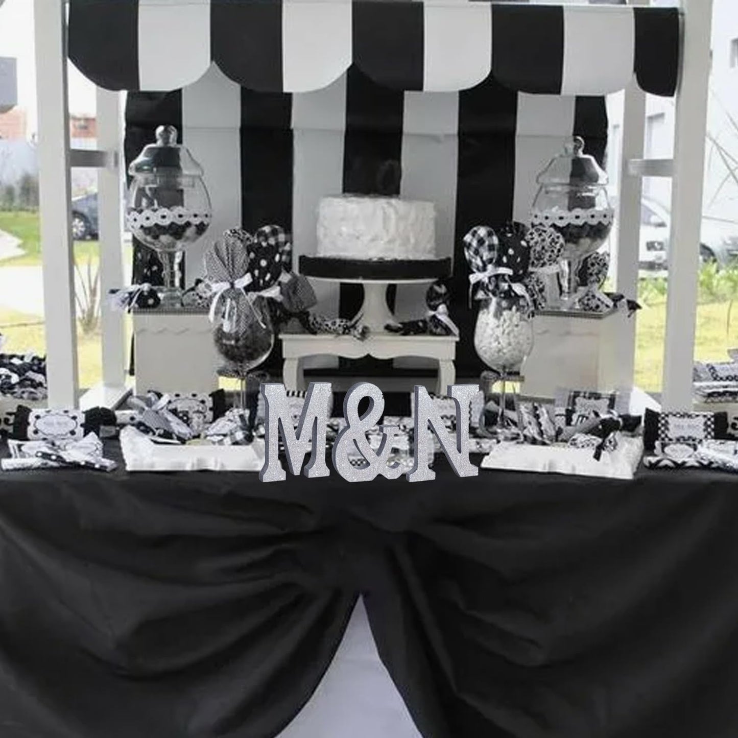 TONIFUL 8 Inch Silver Glitter Letter N Table Centerpiece A-Z Silver Birthday Party Decorations,Silver Alphabet N for Birthday,Chrismas,Graduation,Bridal Shower,Wedding,Anniversary Party Supplies