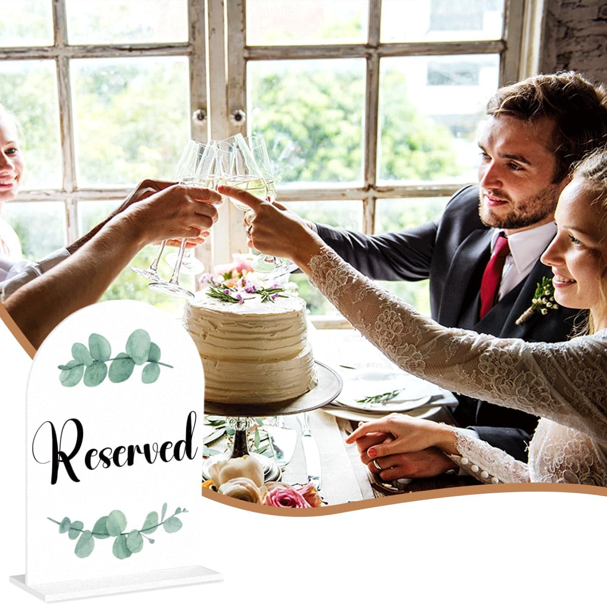 The Drinks are on Us Sign, Wedding Engagement Bridal Shower Party Decor for Reception Ceremony, Open Bar Signs, Weddings Table White Acrylic Sign