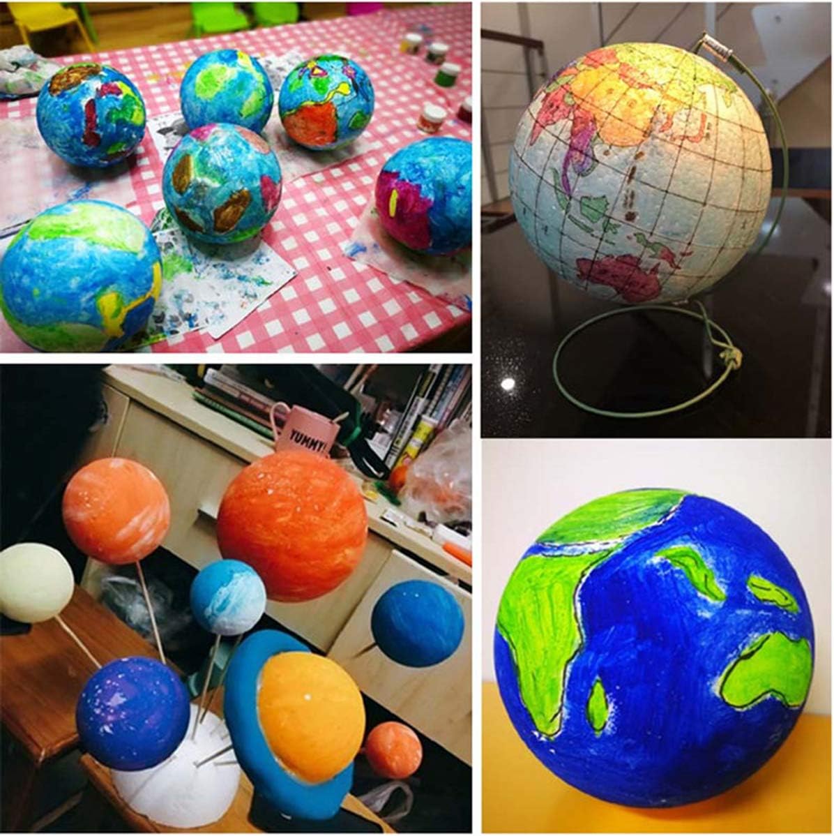 2PCS 7.9 Inch White Foam Balls Polystyrene Craft Balls Foam Balls for Art, Craft, Household, School Projects and Christmas Easter Party Decorations