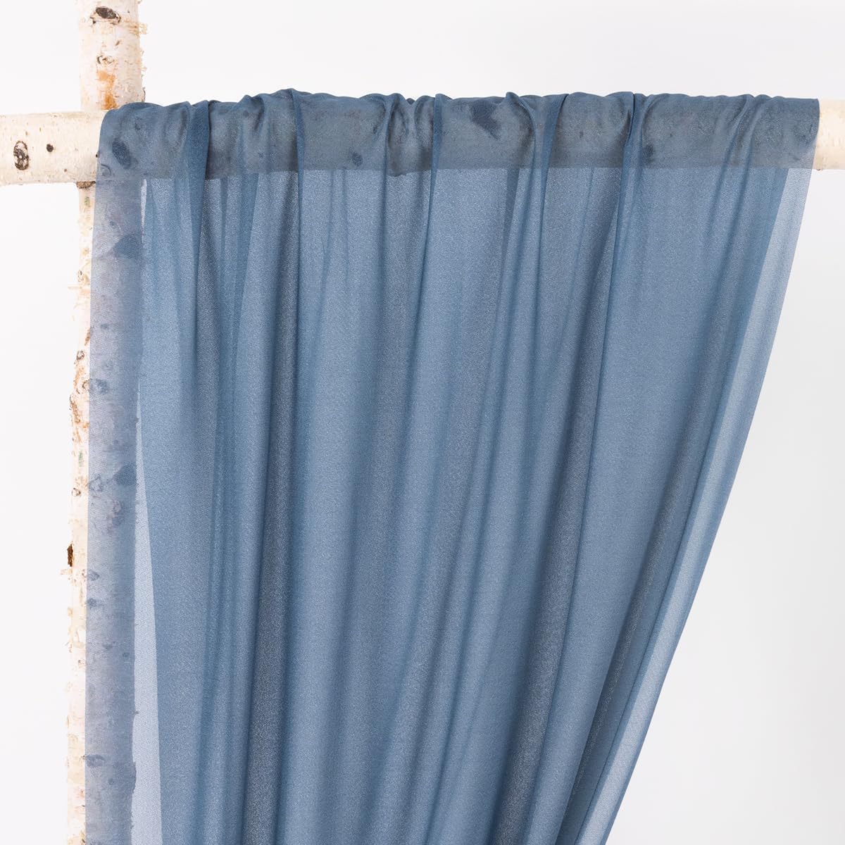 MLMW Wedding Arch Draping Fabric 2 Panels 29" x 20Ft Dusty Blue Sheer Wedding Arch Backdrop Drapes Outdoor Curtain for Ceremony Party Background Ceiling Decor