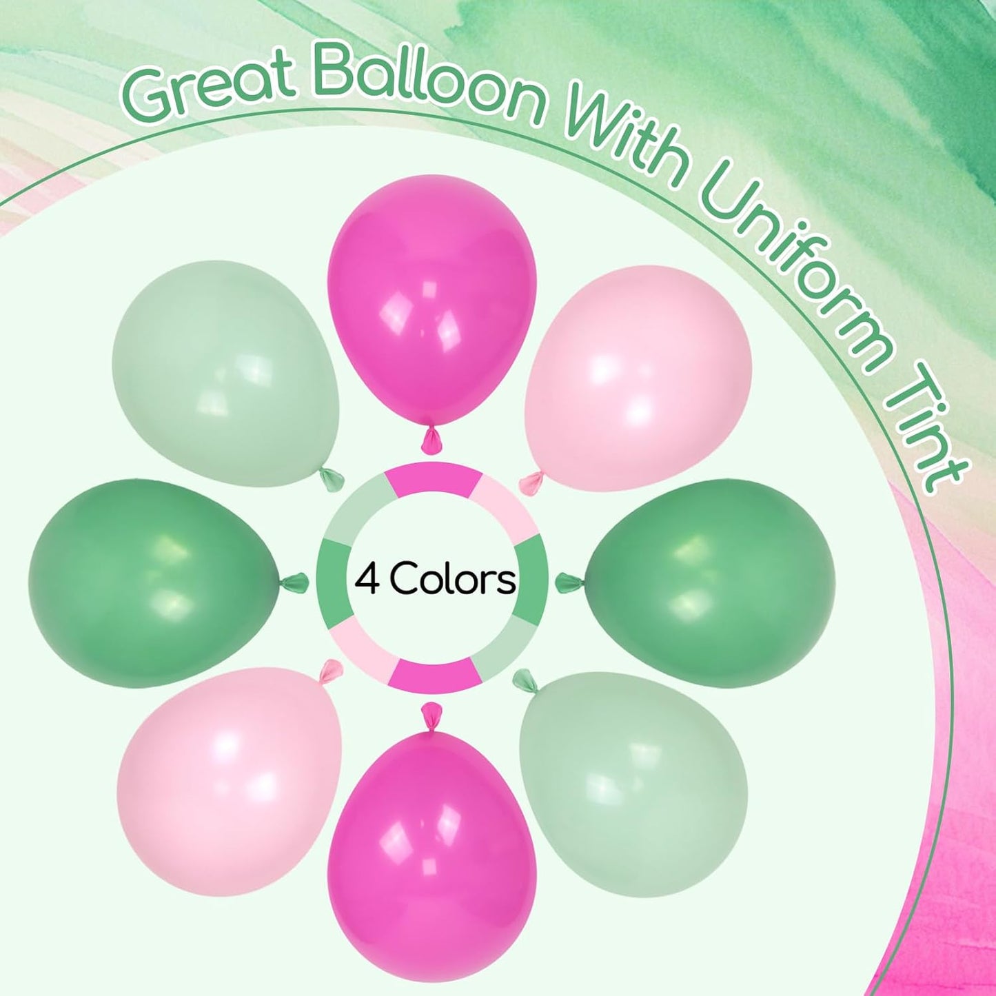 60pcs Pink and Green Balloons 12inch with Light Pink Dusty Green Balloons for Hawaiian Baby Shower Birthday Party Decorations