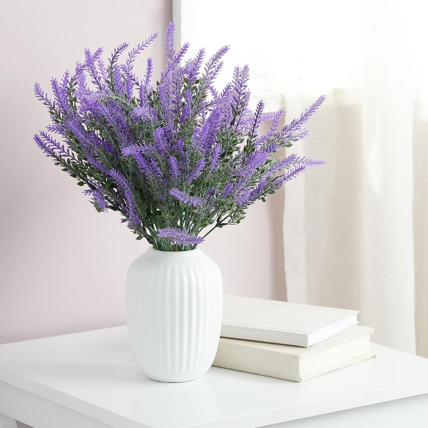 Juvale 12 Bundles Lavender Artificial Flower Stems - 2" D x 3" W x 14" H - Purple - Weather Resistant Artificial Flowers for Outdoors & Wedding Centerpieces & Door Wreaths