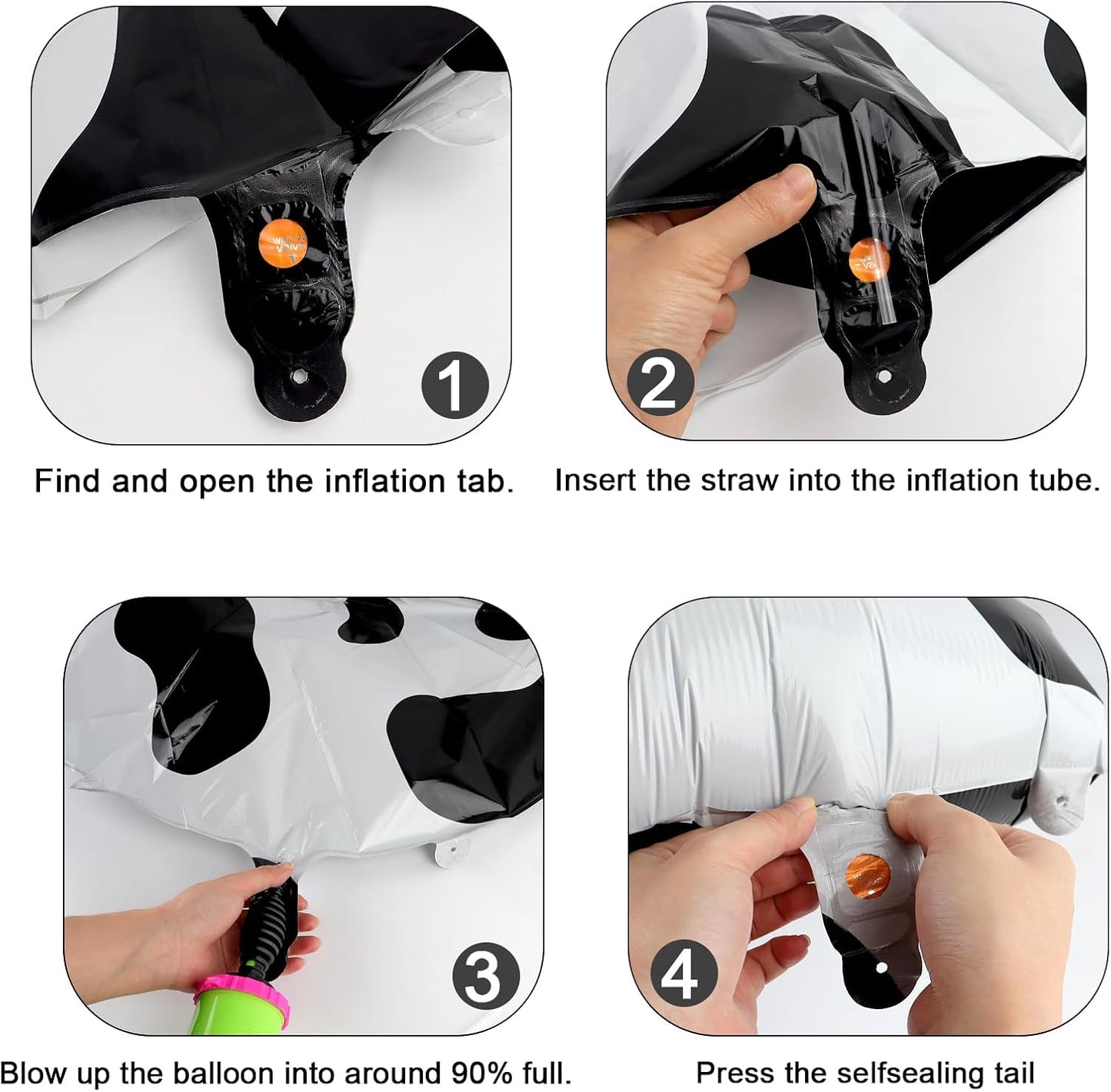 Cow Print Number Balloon Birthday Decorations, 40 inch Number balloon 0-9(Zero-Nine), Cow Balloon for Farm Birthday Party Supplies, Cow Themed birthday party Decorations (Number 4)