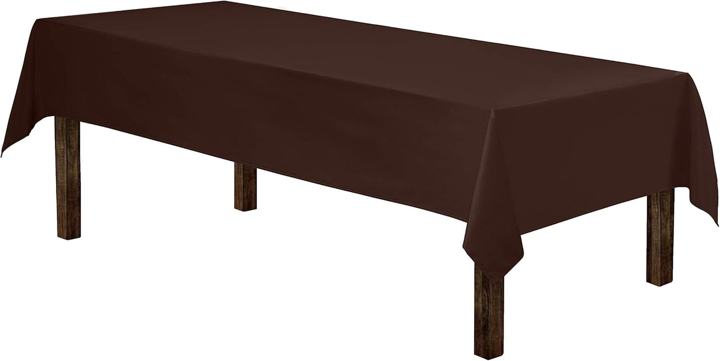 Gee Di Moda Rectangle Tablecloth - 60 x 84 Inch Chocolate Table Cloth for 5 Foot Rectangle Table - Heavy Duty Washable Fabric - for 5 Ft Buffet Table, Holiday Party, Dinner, Wedding & Baby Shower