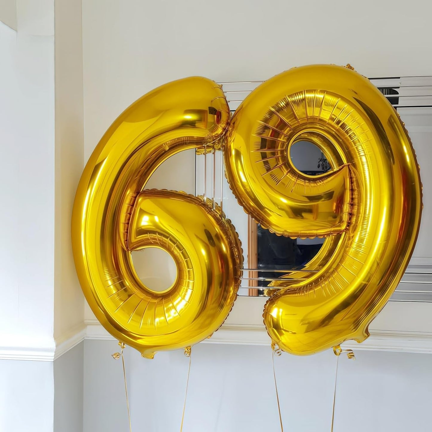 Gold 1 Balloon Number,40 Inch Number 1 Balloon Large Gold 1 Foil Mylar Helium Balloon for Birthday Party Decorations