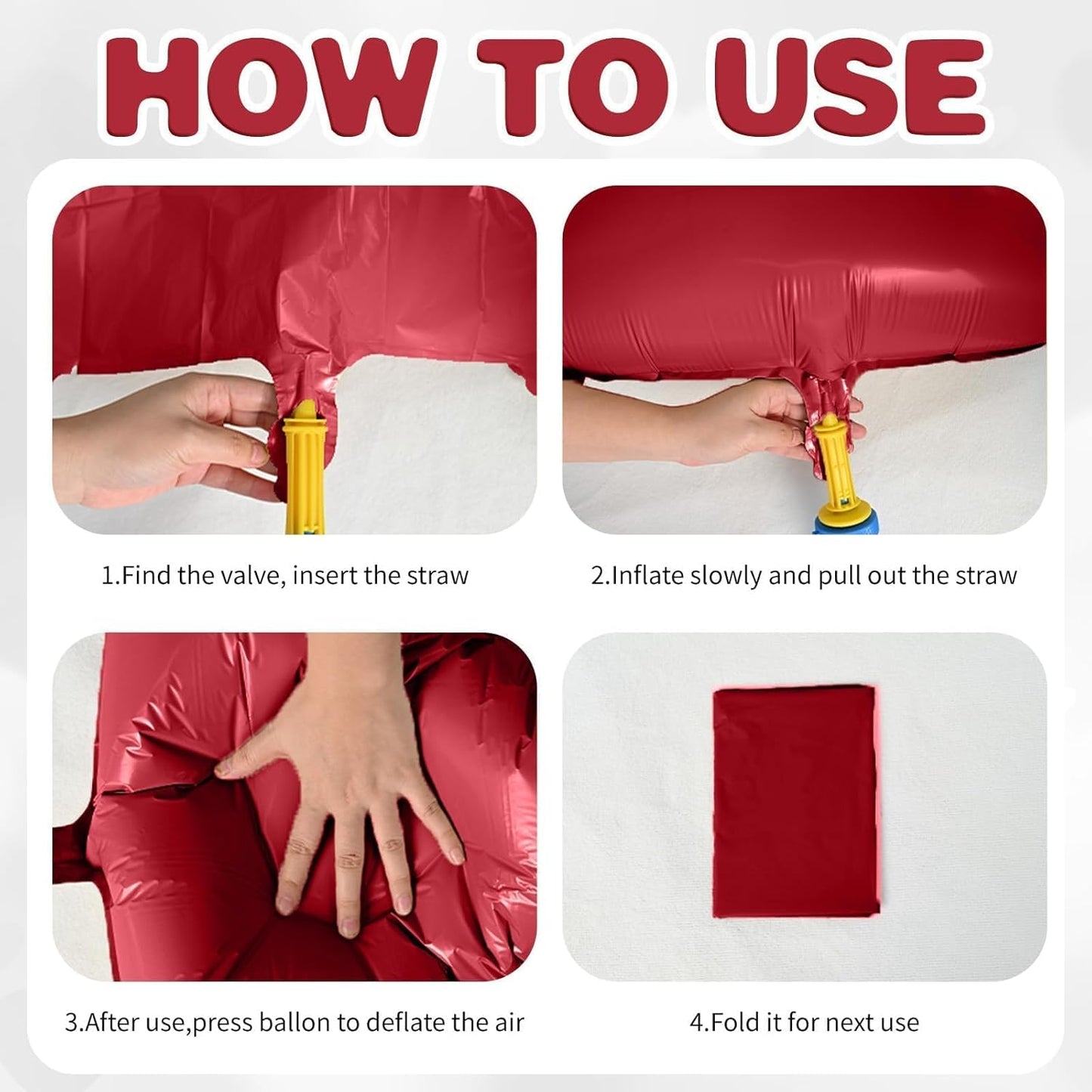 12 Pcs Heart Balloons, 18 inch Metallic Red Heart Shaped Balloons, Big Helium Balloon, Love Foil Balloon for Wedding Baby Shower Anniversary Backdrop Valentine Party Decoration