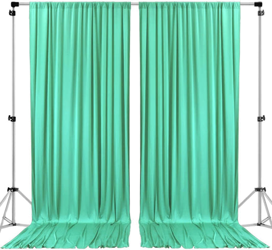 AK TRADING CO. 10 feet x 8 feet IFR Polyester Backdrop Drapes Curtains Panels with Rod Pockets - Wedding Ceremony Party Home Window Decorations - Tiffany