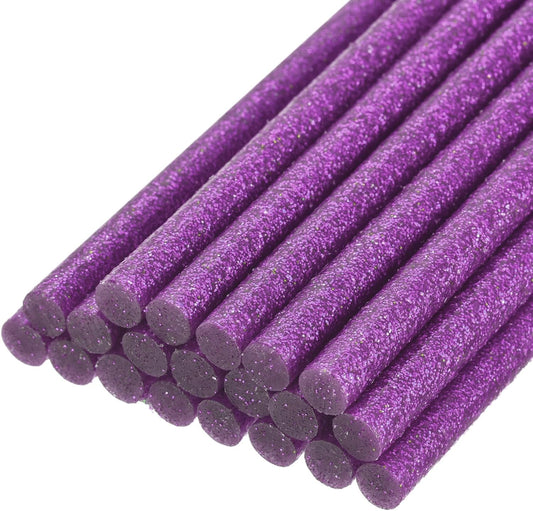 uxcell 20pcs Hot Glue Sticks for Glue Gun 11mm/0.43-inch x 8-inch Mini Hot Melt Adhesive Glue Stick Glitter Purple