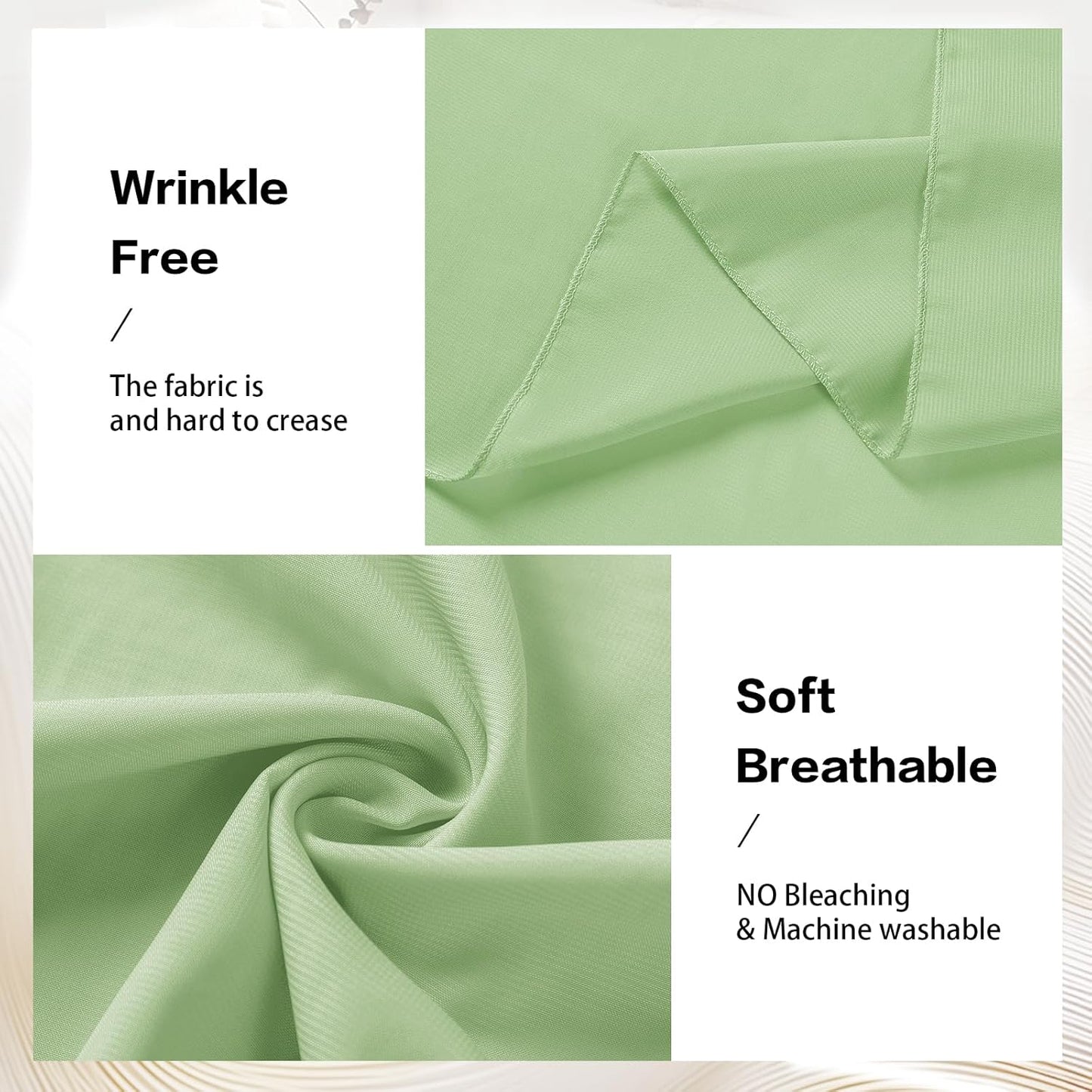 VOK Wedding Arch Draping Fabric Chiffon Fabric, 29in x 18Ft 2 Panels Sheer Chiffon Outdoor Curtain for Wedding Ceremony Birthday Party Decoration (Sage Green,2 Panel)