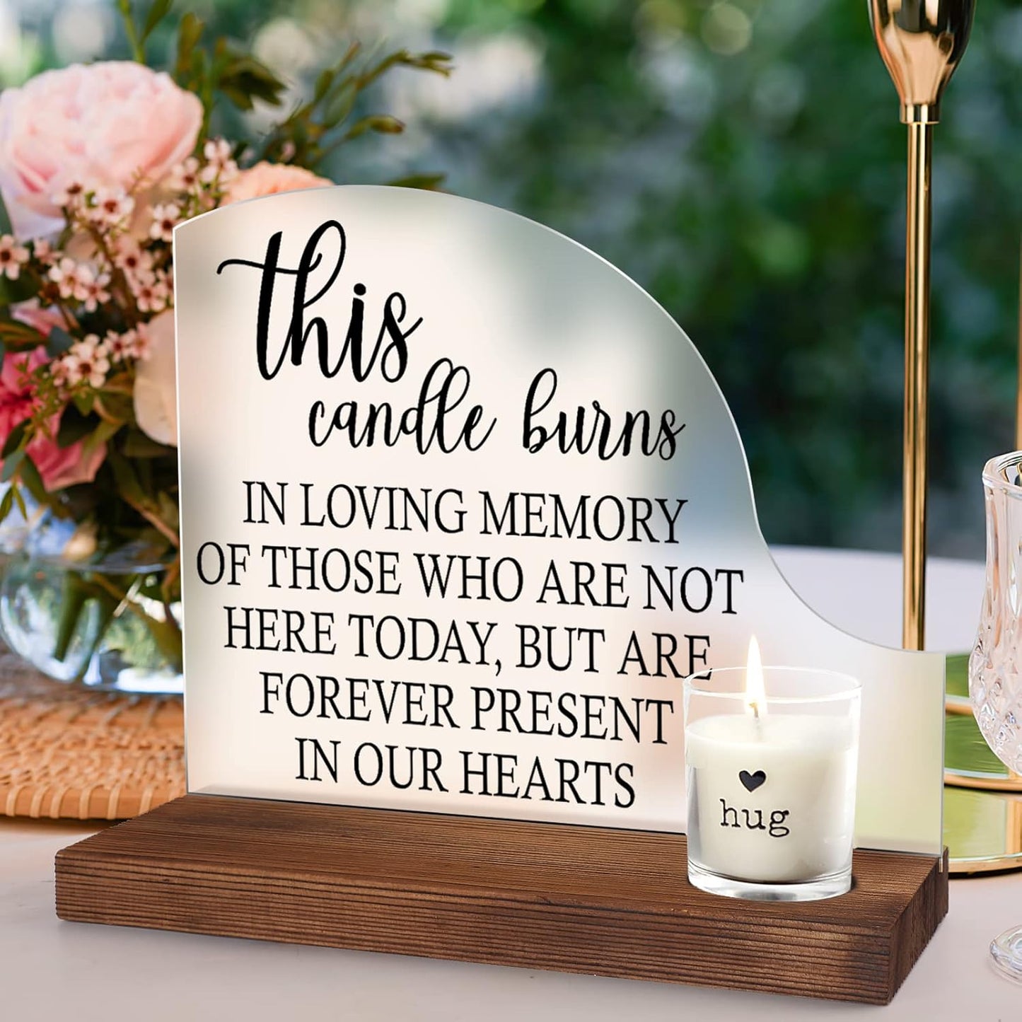 Memorial Table Sign for Weddings & Receptions - Sympathy Gift in Loving Memory - Wooden Welcome Rustic Sign for Gifts & Anniversaries
