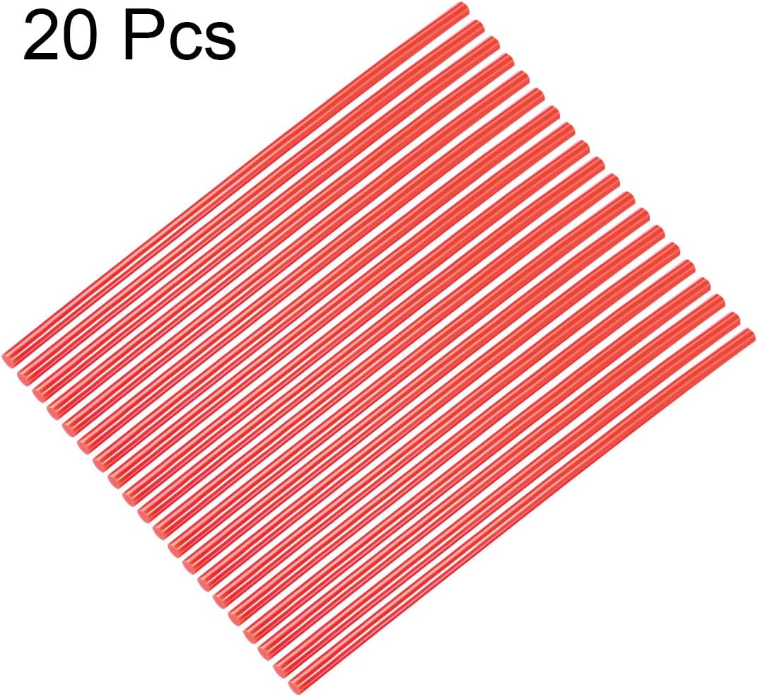 uxcell 20pcs Hot Glue Sticks for Glue Gun 7mm/0.28-inch x 10-inch Mini Hot Melt Adhesive Glue Stick Red