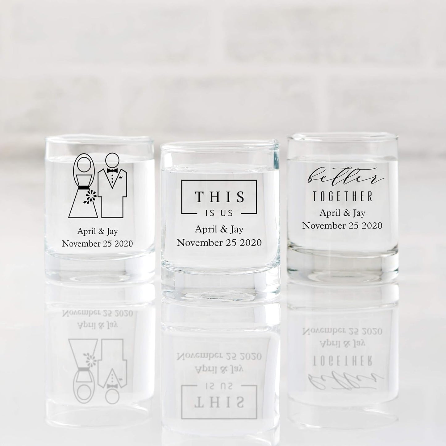 WEDDINGSTAR Personalized 2.75oz Shot Glass Customizable Full Color Print - 96 pack