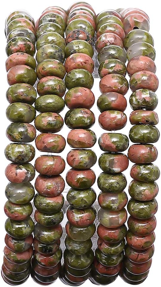 Natural Unakite Stone Rondelle 4x6mm Loose Semi Gemstone Beads for Jewelry Making 38cm