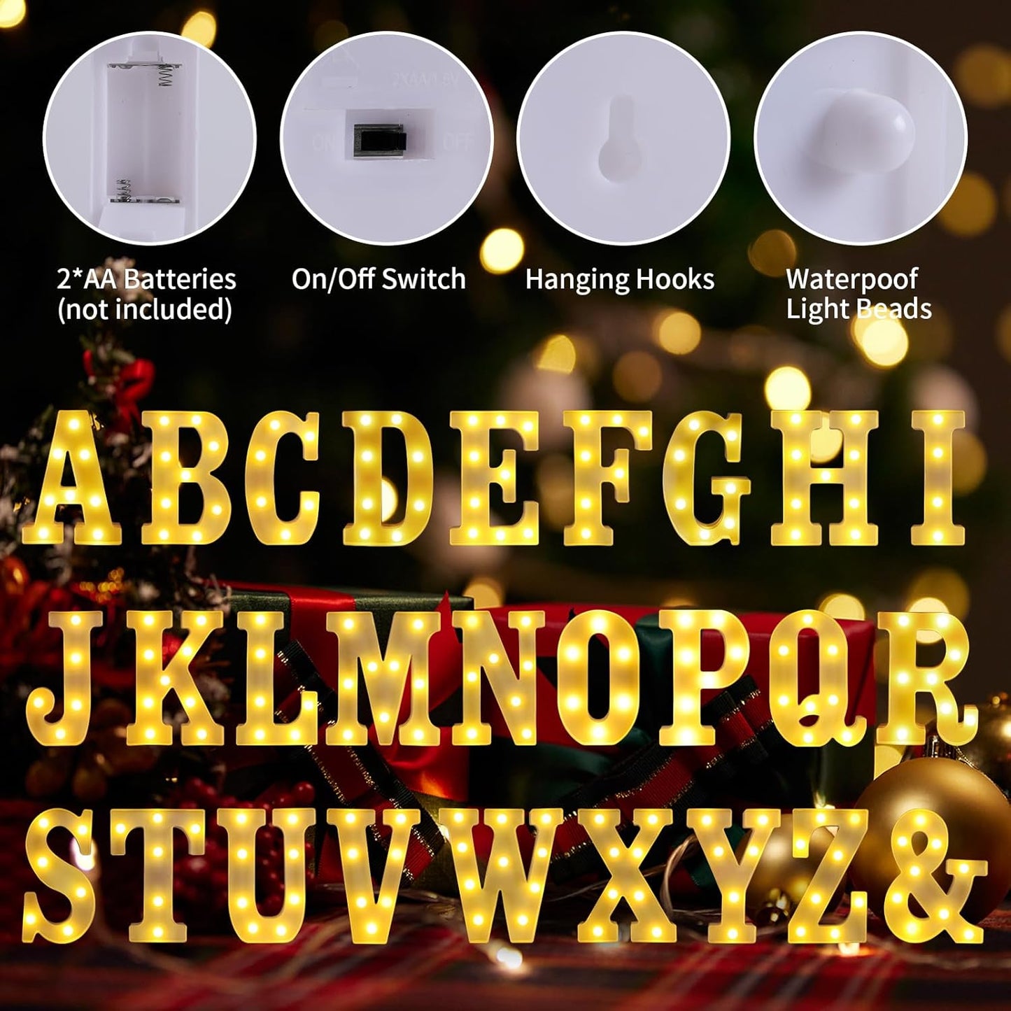 Light Up Letters M,LED Sign Marquee Letters 26 Alphabet for Party Birthday Name,Wedding,Christmas Decorations,Personalized Name Sign Letter for Centerpieces Table and Wall Decor