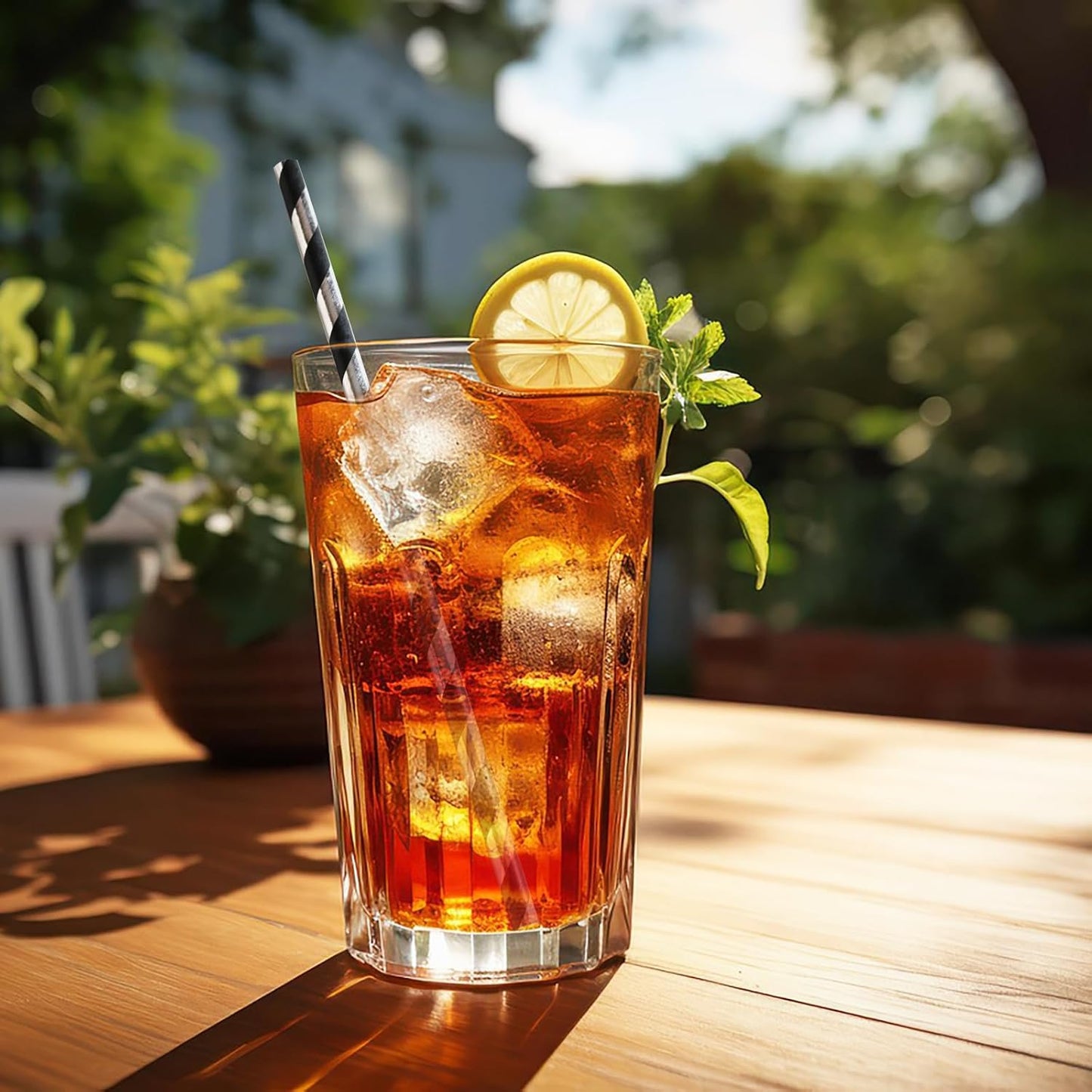 Disposable Paper Straws - Black Silver Striped Drinking Straws for Bar, Wedding, Brithday, Party Supply, Cake Pop Sticks, Cocktail, Drinks, 7.75" x 0.24"