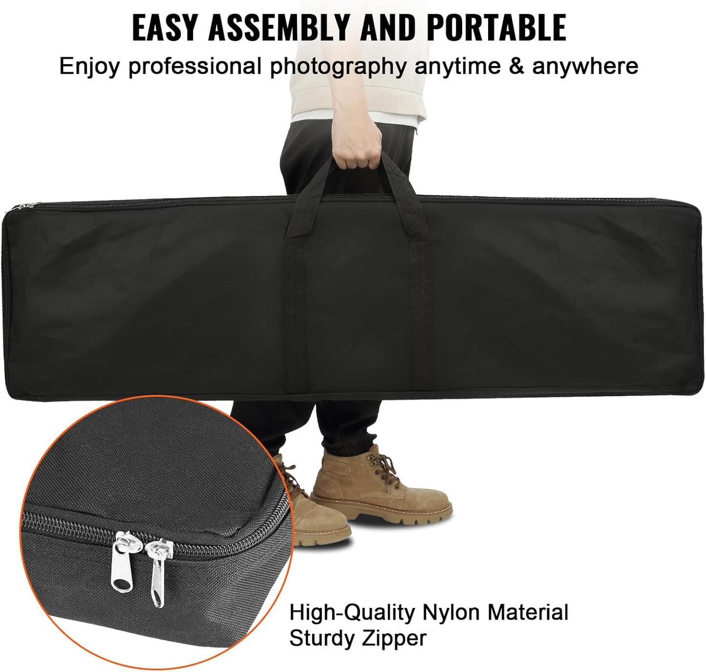 VEVOR 10ft x10ft Pipe and Drape Kit, Heavy Duty Backdrop Stand with Carbon Steel Base, Adjustable Backdrop Support with 2 Clamps and A Carry Bag for Wedding, Party, Event, Photography and Exhibition