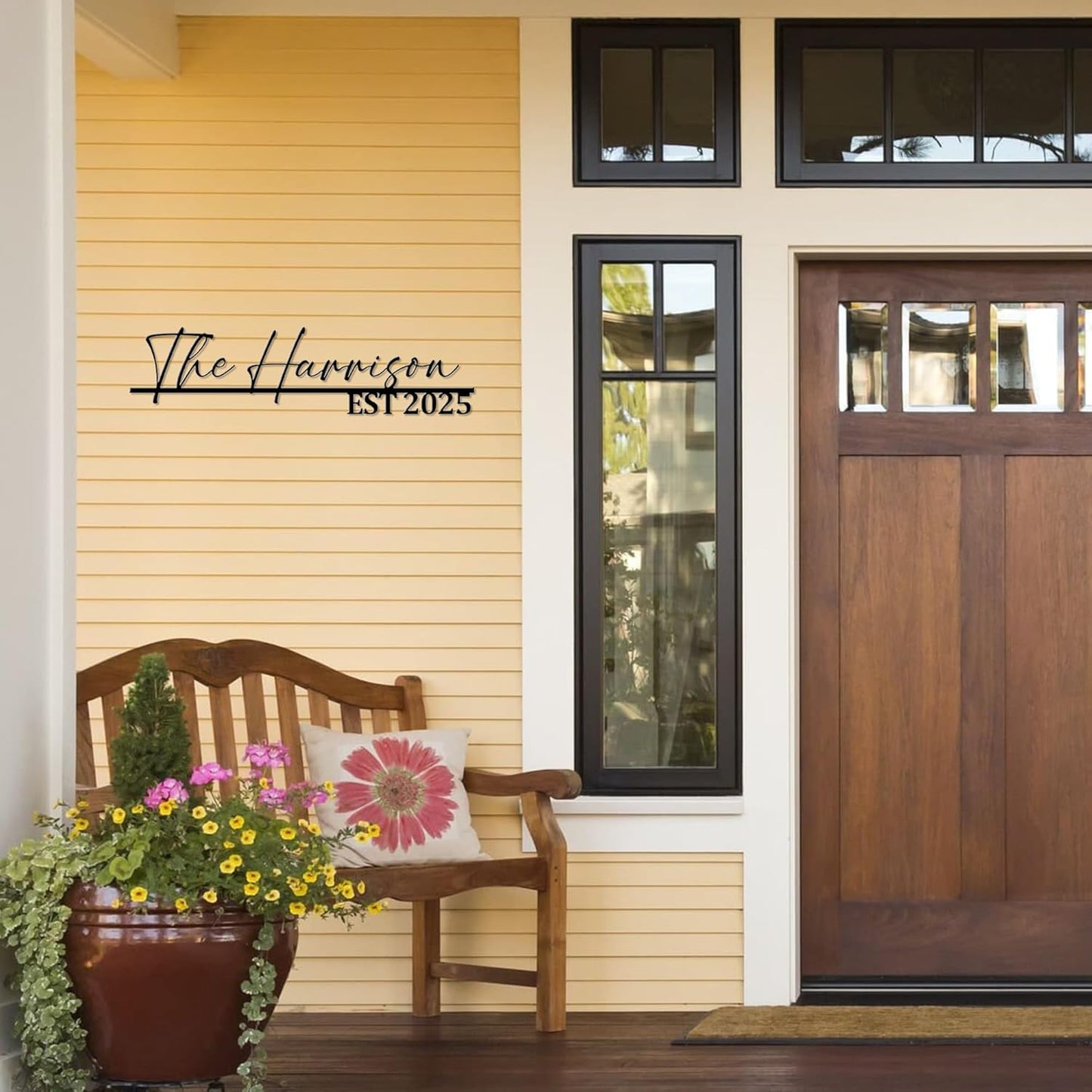 Personalized Family Name Sign, Custom Signs Outdoor Wall Art, Family Last Name Signs, Monogram Metal Sign For Home Outside Decor, Customized Valentines Christmas Wedding Housewarming Gifts