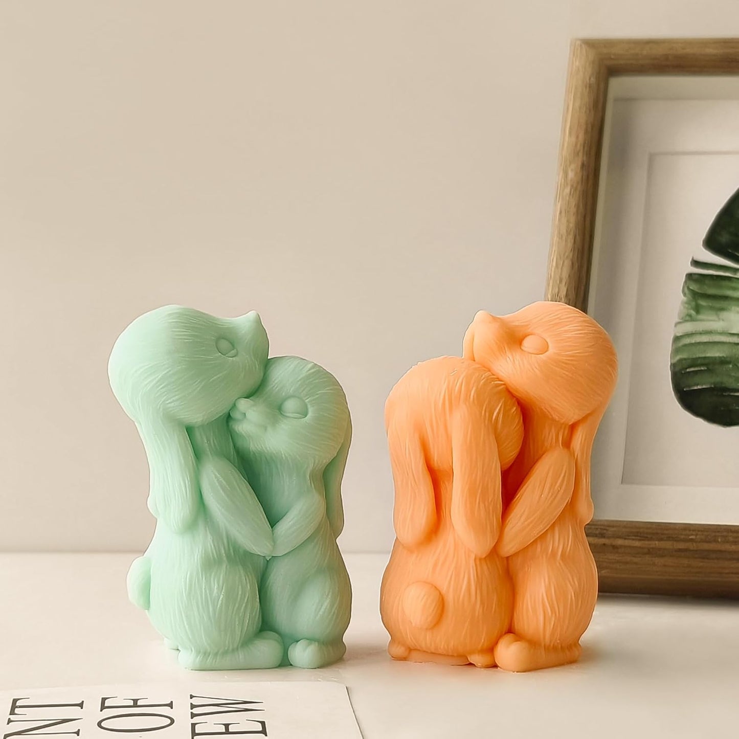 Couple Rabbit Candle Mold - Resin Casting Silicone Molds for Home Decor & Candle Making Wave Spiral Mold