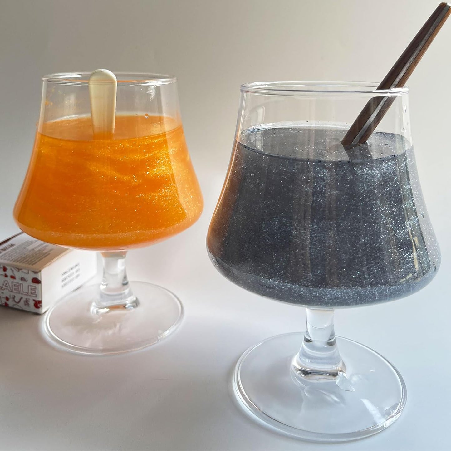 Orange Edible Glitter Black Glimmer Powder for Halloween Cakes Drinks, Colaele Edible Glitter Set Food Grade Luster Dust Metallic Food Decorating Sprinkle for Cake Cookies Decorations,Vegan, 5g/Jar