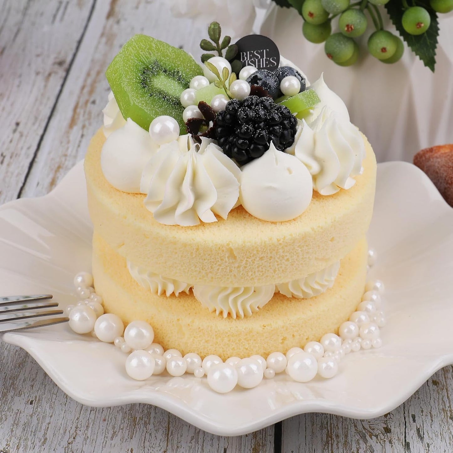 Sprinkles for Cake Decorating, 11Oz White Pearl Sprinkles 6 Sizes Mix for Cake Cupcake Ice Cream Donuts Cookie Baking Toppings