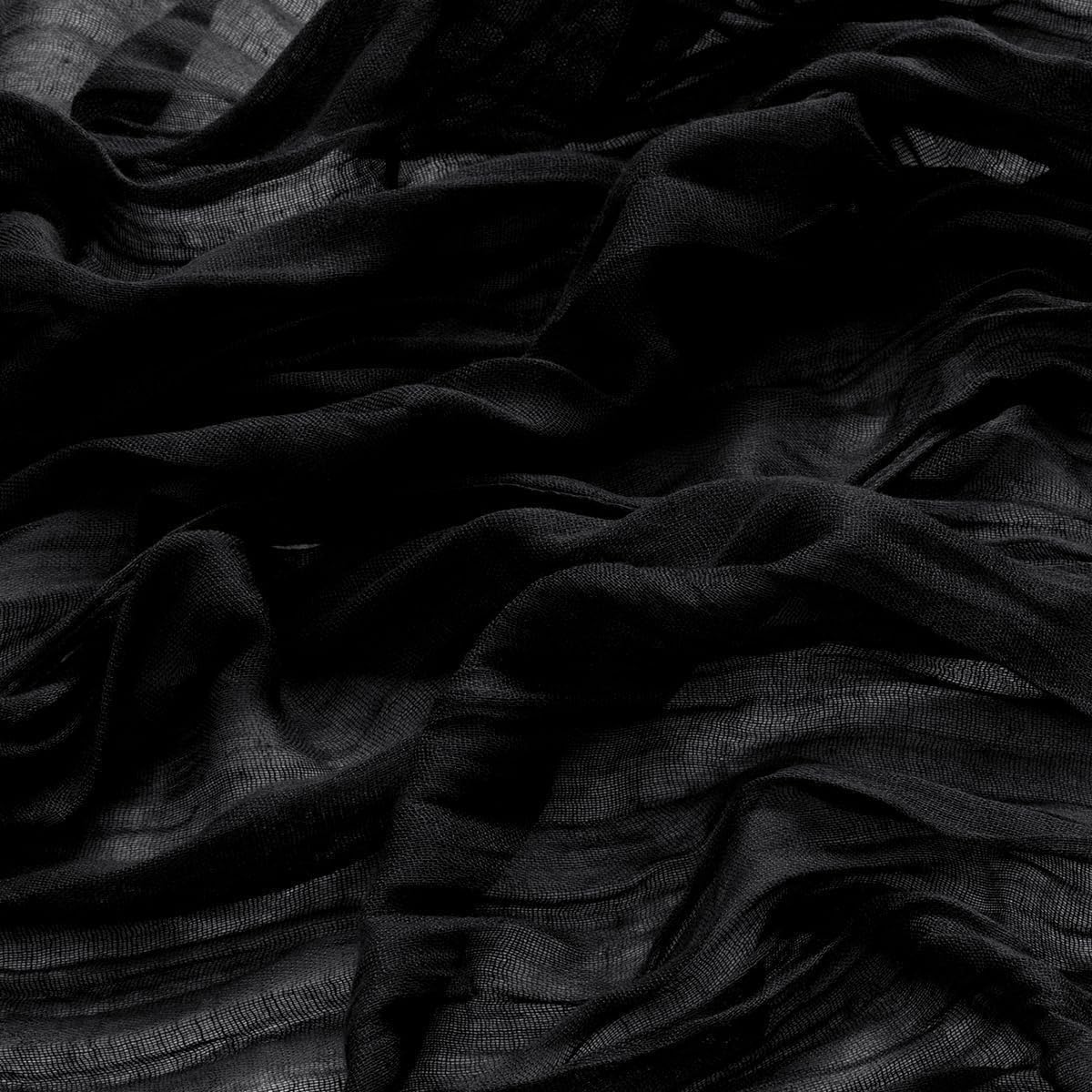 MLMW 4 Pack Halloween Table Runner Cheesecloth Black Boho Gauze Cheese Cloth 160 inch Rustic Sheer Table Runner 13.3ft for Party Wedding Baby Bridal Shower Birthday