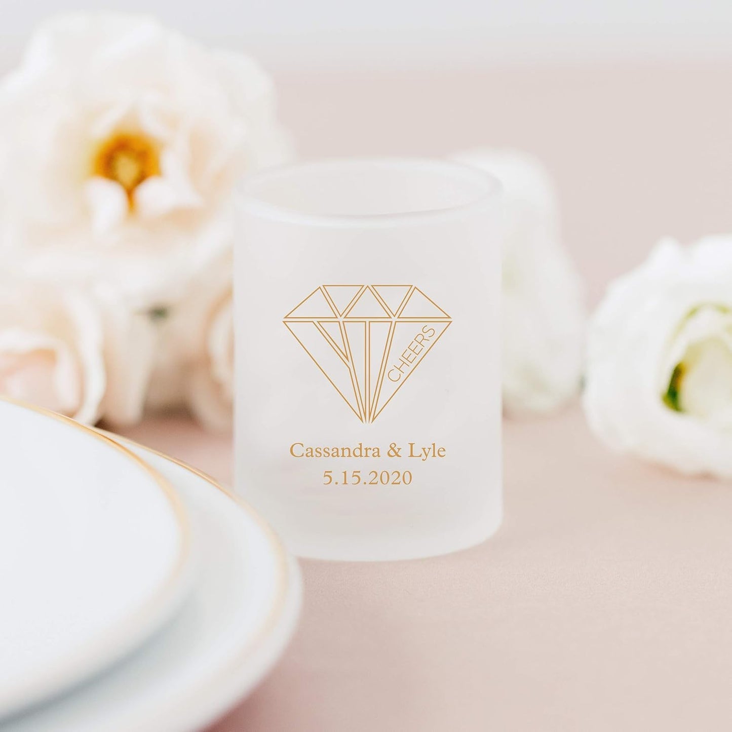 WEDDINGSTAR Personalized 3oz Frosted Shot Glass Customizable Full Color Print - 108 pack