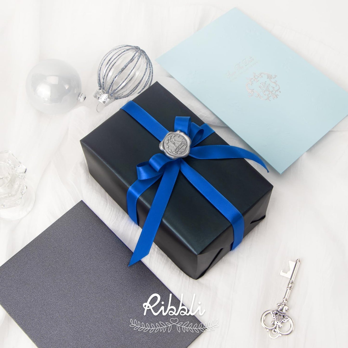 Ribbli Royal Blue Double Faced Satin Ribbon,1/4” x Continuous 25 Yards,Use for Bows Bouquet,Gift Wrapping,Baby Shower,Floral Arrangement