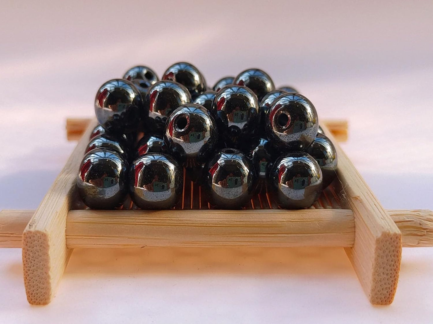 Stone Beads 10mm 60pcs Black Hematite Beads Round Loose Gemstones Beads for Bracelet Necklace Jewelry Making (10mm, 61019 Black Hematite)