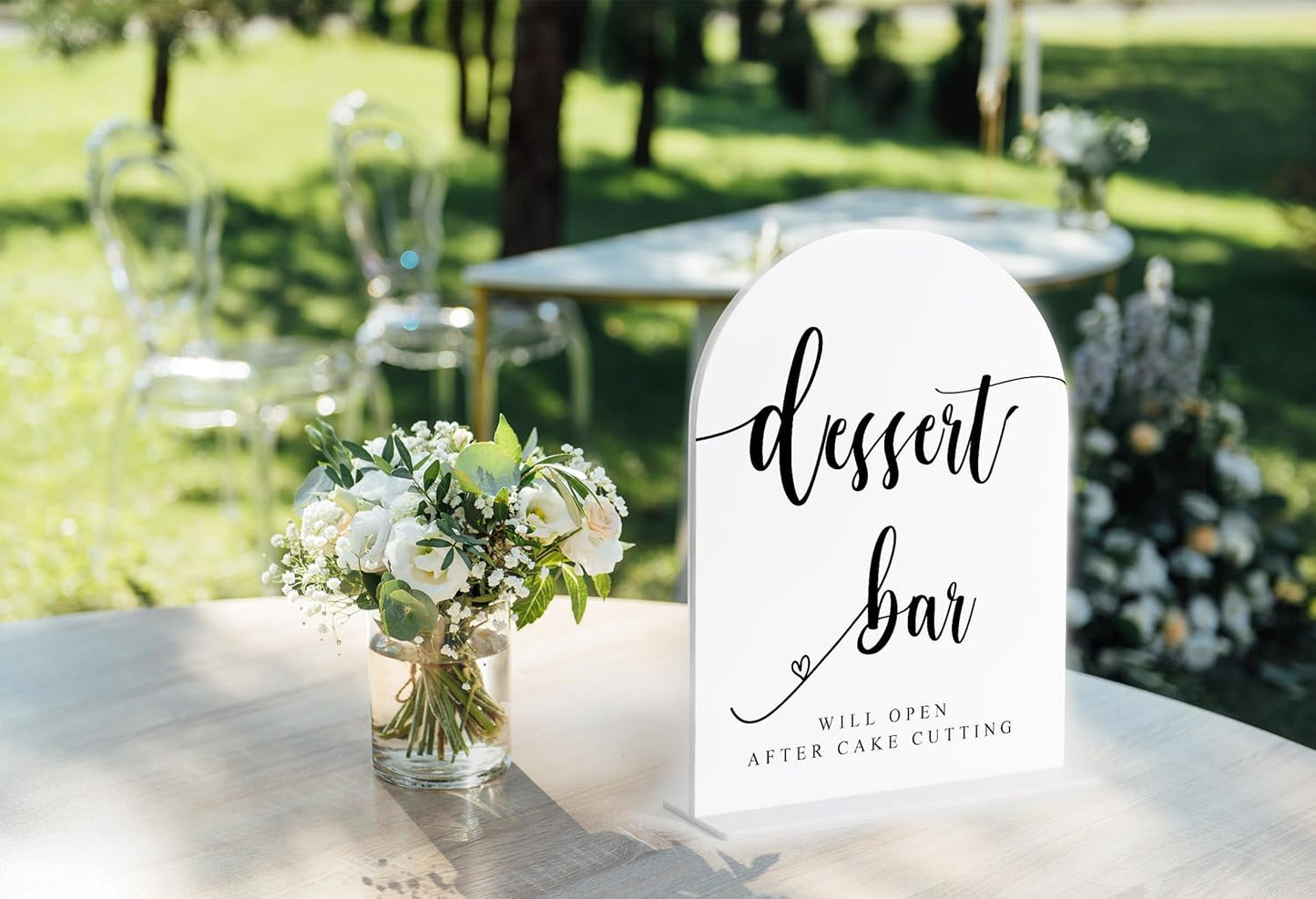 Dessert Bar Sign, White Arch Acrylic Wedding Sign, Dessert Table Decor, Wedding Reception Decorations, Bridal Shower Decor, Centerpiece Table Decorations Party for Bride and Groom-10