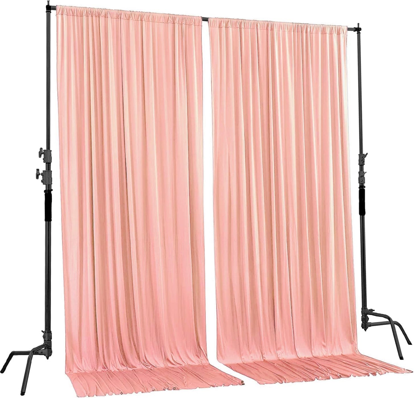 AK TRADING CO. 10 feet x 8 feet IFR Polyester Backdrop Drapes Curtains Panels with Rod Pockets - Wedding Ceremony Party Home Window Decorations - Peach