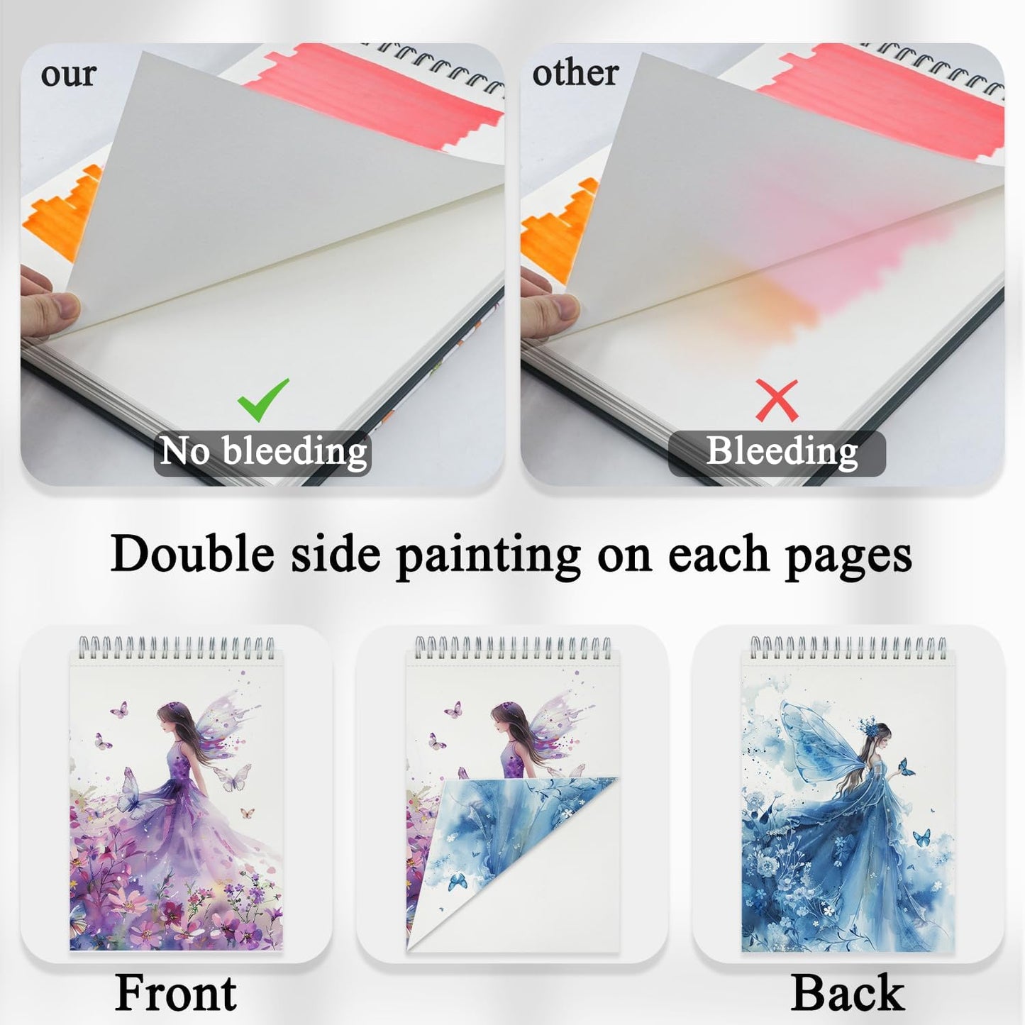 Belenova 9" x 12" Marker Paper Pad, 100 Sheets Bleedproof Sketchbook for Alcohol Markers - 73lb/120gsm Art Supplies for Drawing & Coloring (Kids/Adults).