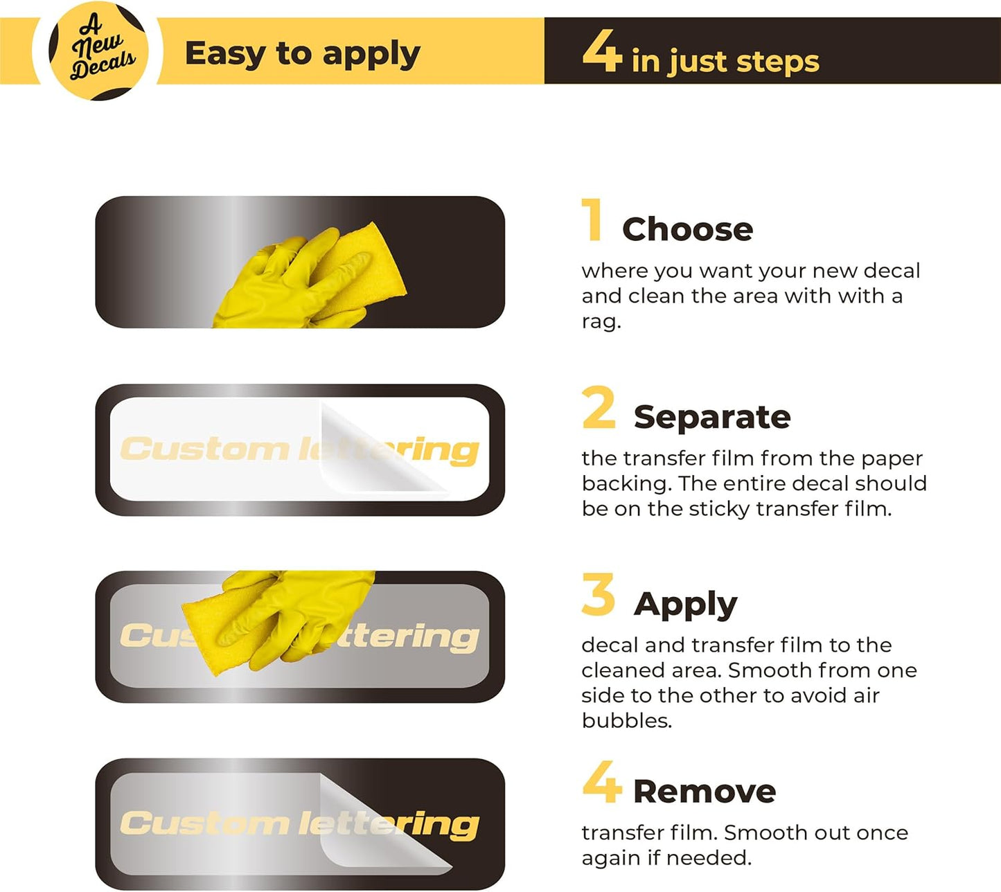 Custom Vinyl Lettering - Custom Text Vinyl Sticker - Personalizes Vinyl Lettering for Car, Trucks, Boats, Doors, Windows, Walls - Custom Decal Text Name Sticker