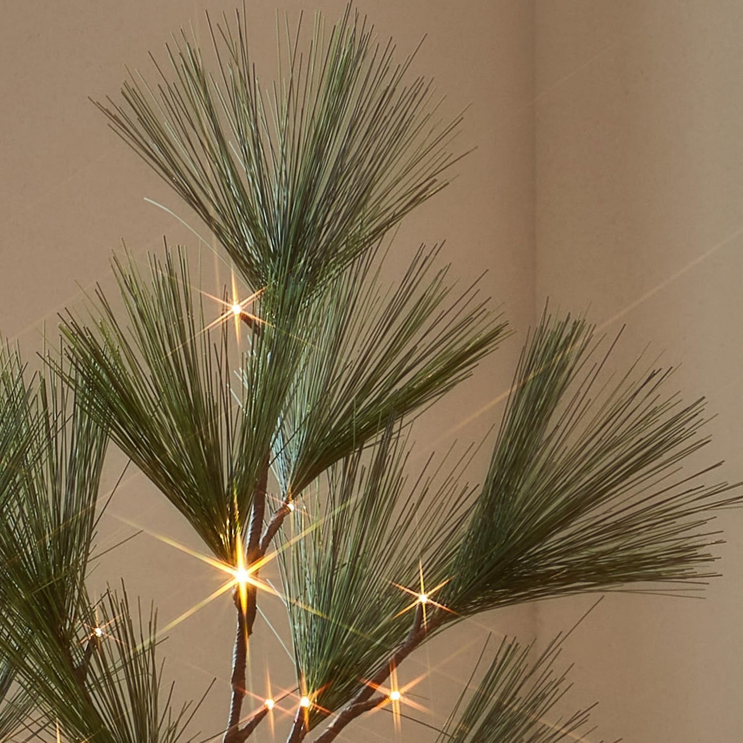 Fudios Lighted Pine Branches with Timer 32IN Battery Operated or USB Plug in, Lit Willow Branches with Lights for Christmas Fireplace Mantle Decor