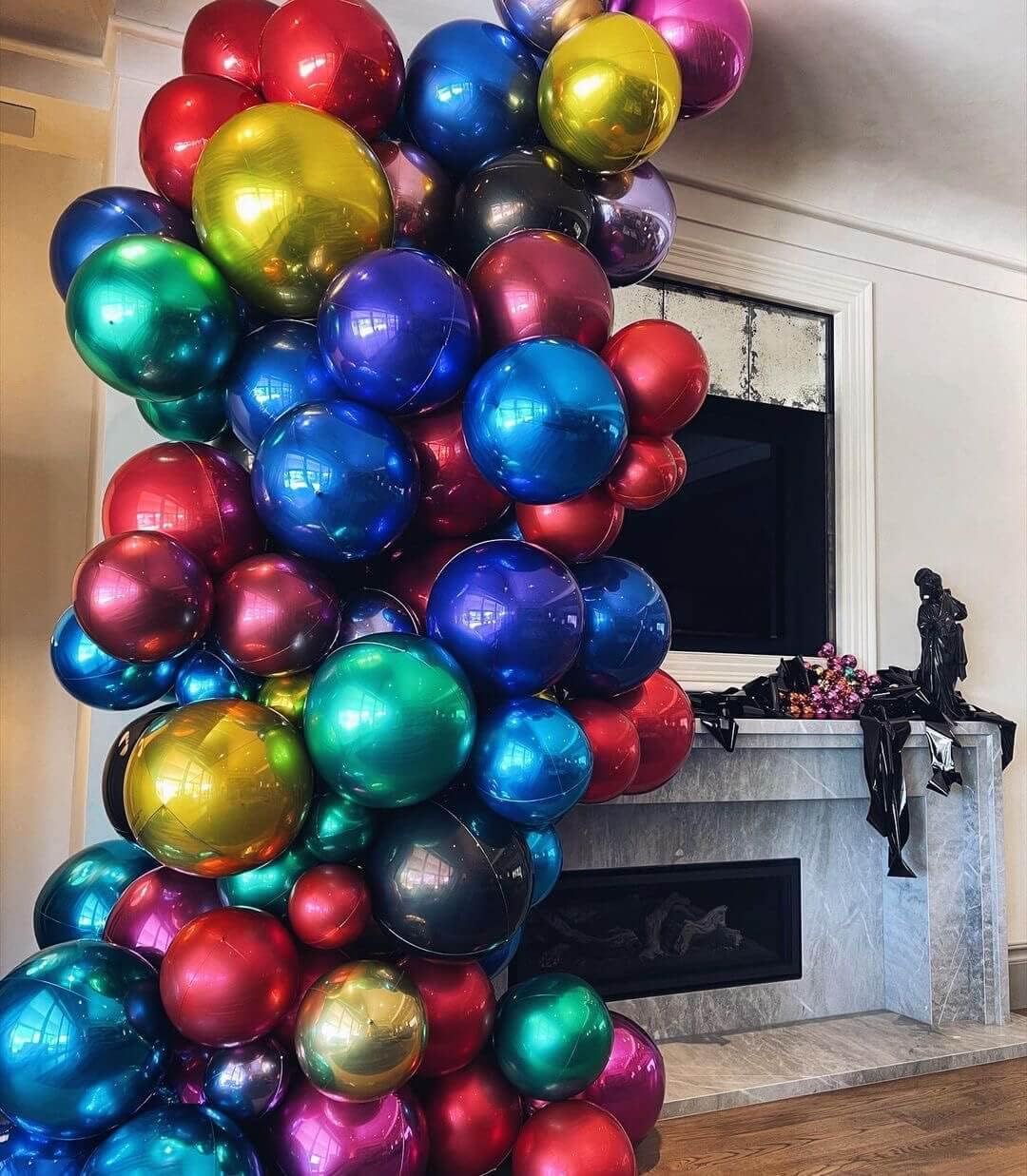 LHOAVWE 6 Pack Blue 22 Inch 4D Big Round Foil Balloons for Wedding, Birthday, Bridal Shower, Baby Shower Decorations