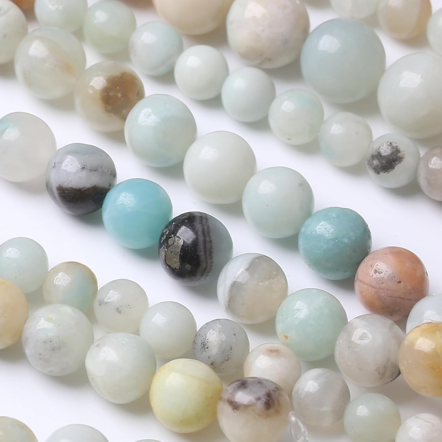 Fancy Stone Beads for Jewelry Making DIY Craft Gemstone Beads Kit (6mm, 60pcs) Smooth Healing Crystal Beads for Bracelets, Necklaces, Home Decor