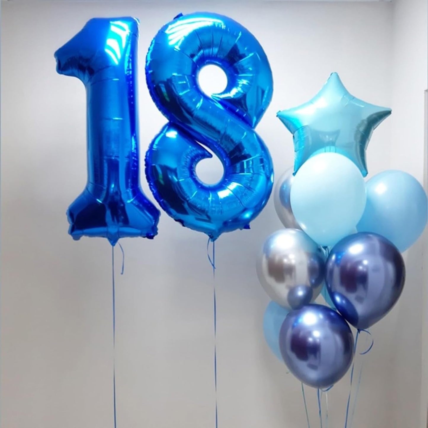 40 Inch Big Dark Blue 8 Balloon Number Foil Helium Number Balloons 0-9 Jumbo Giant Happy 8th 18 28 Birthday Party Decorations for Boy or Girl Huge Mylar Anniversary Wedding Party Supplies