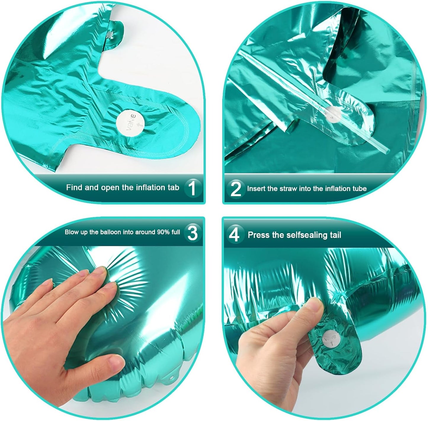 Large Teal Blue 40 Inch Birthday Number 5 Balloon, Teal Blue Five 5th 15 25 35 50 55 Birthday Anniversary Celebration Decorations, Foil Mylar Helium Numbers 5 Balloons Girl Boy Party Supplies