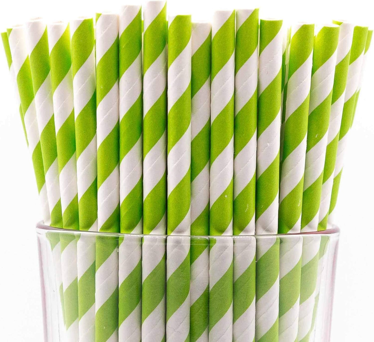 Pack of 150 Green Swirls Biodegradable 4-Ply Paper Drinking Straws (Compostable, Non-toxic, BPA-free)