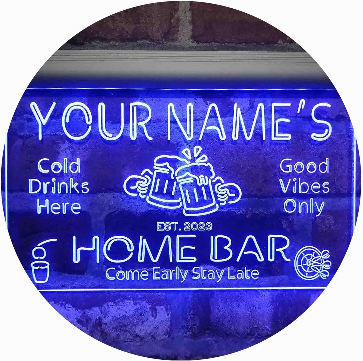 ADVPRO Personalized Your Name Custom Home Bar Beer Established Year Single Color LED Neon Sign 24 x 16 Inches st4s64-p11-tm-b