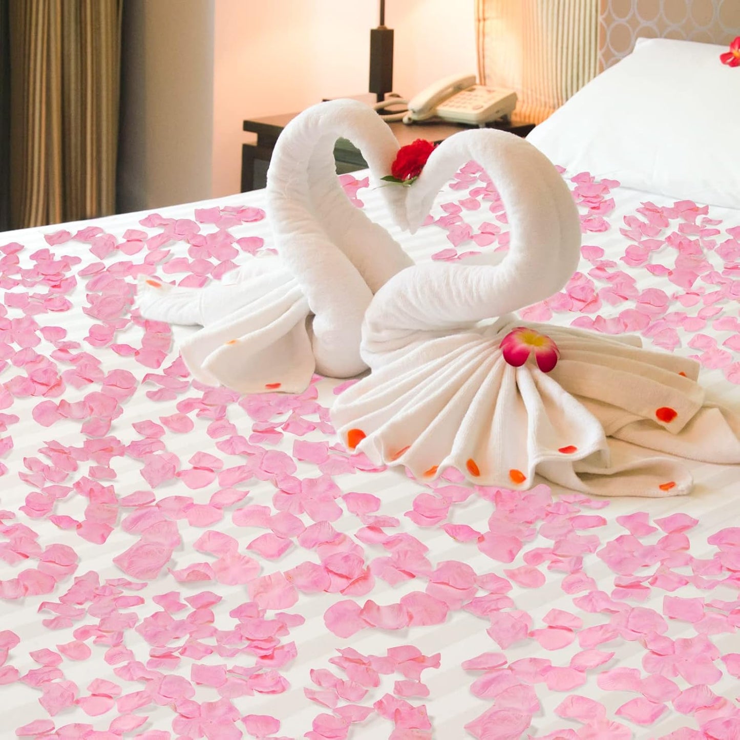 Ouddy Decor 5000 Pcs Rose Petals Artificial Flower for Valentine's Wedding Decor Romantic Night Event Anniversary Shower Engagement Party Home Decorations, Pink