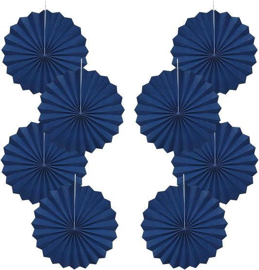 Blue Party Decorations,Blueberry Party Decorations Decorations Party Paper Fans Bulk 12in,Graduation Decoration Classroom Decor, Western Themed Party Decorations 30 Color DIY Set （Deep Blue）
