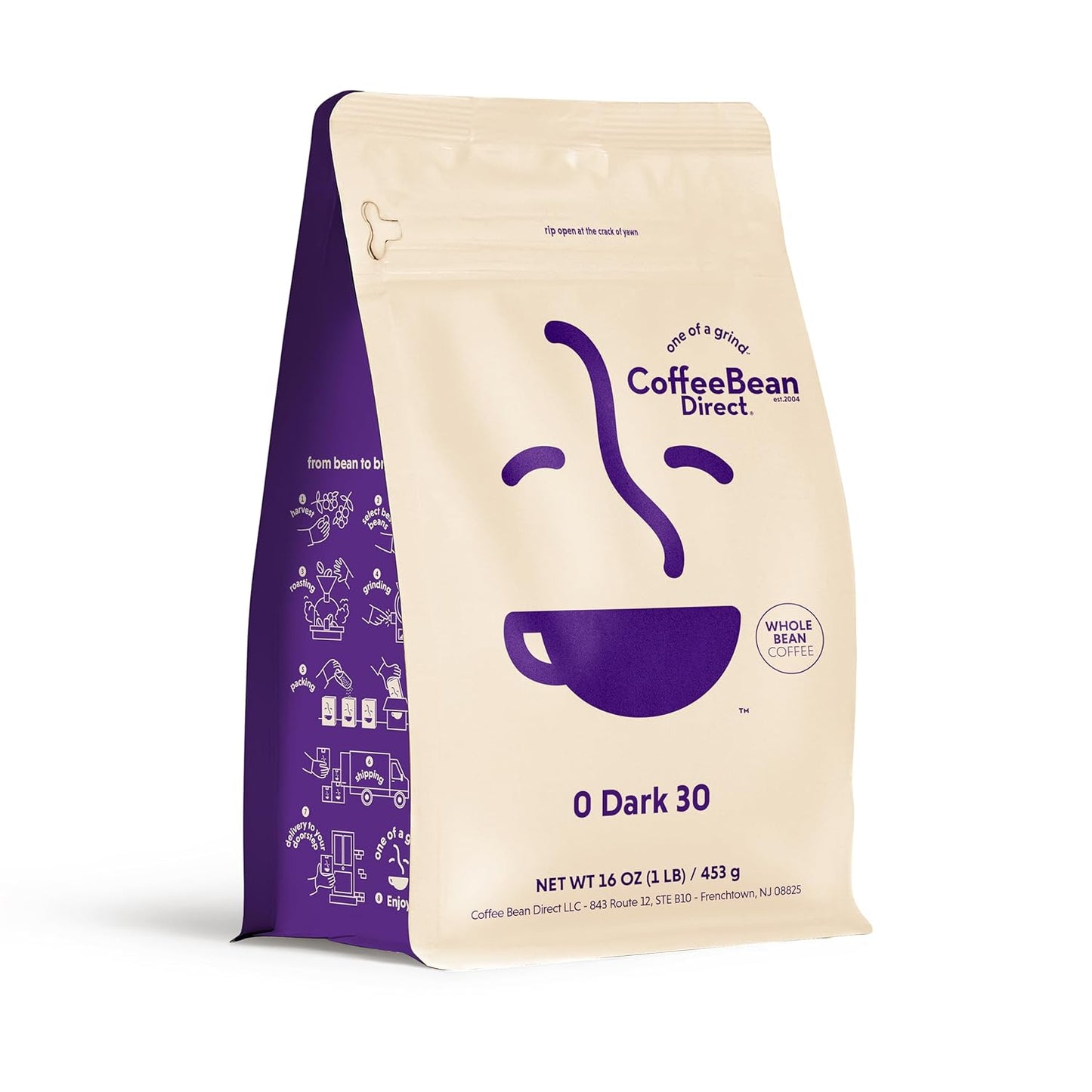 Coffee Bean Direct 0 Dark 30 Blend, Whole Bean Coffee, Mixed Roast, 1 Pound Bag (Pack of 1)