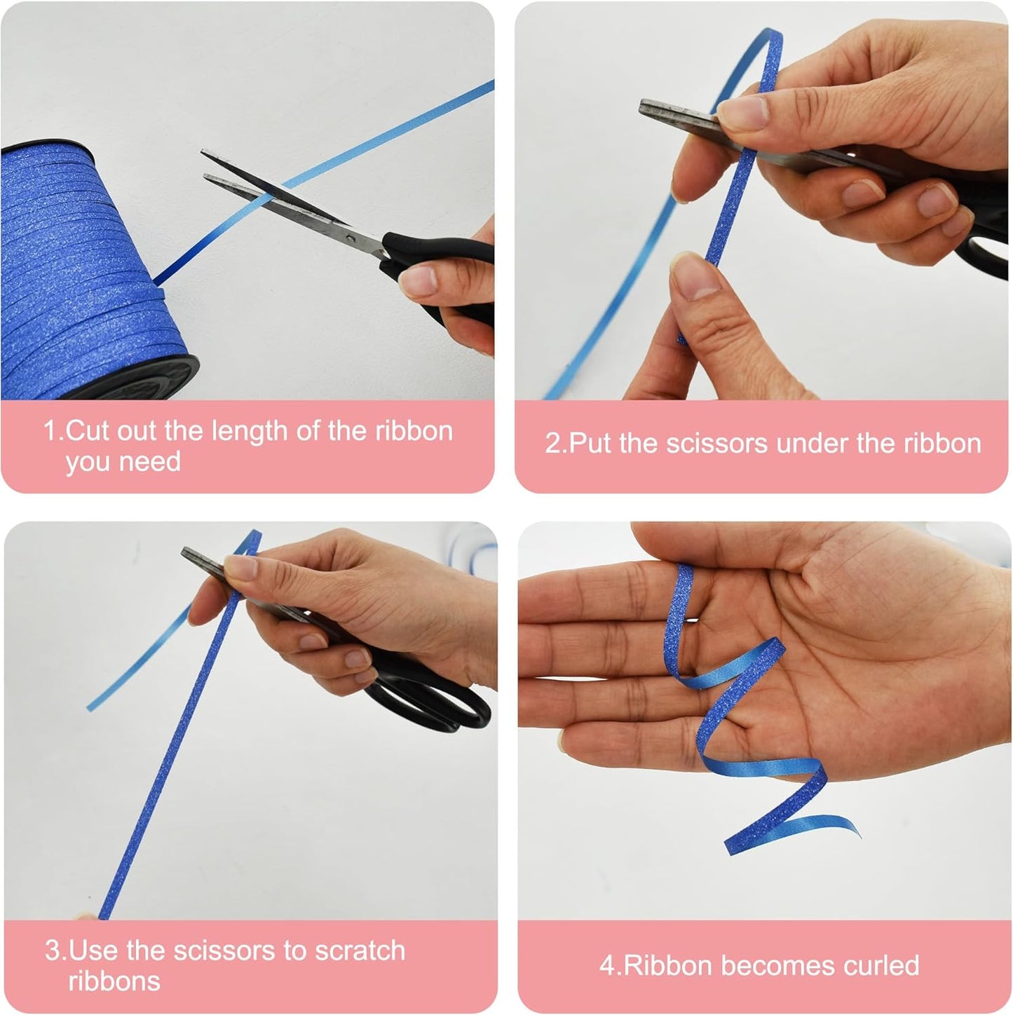 BEISHIDA 500 Yards Rose Gold Glitter Ribbon Curling Crimped, Glitter Ribbon Balloon String Shiny for Gift Wrapping Ribbon for Birthday Party Festival Art Craft Decor Florist Flowers Decoration