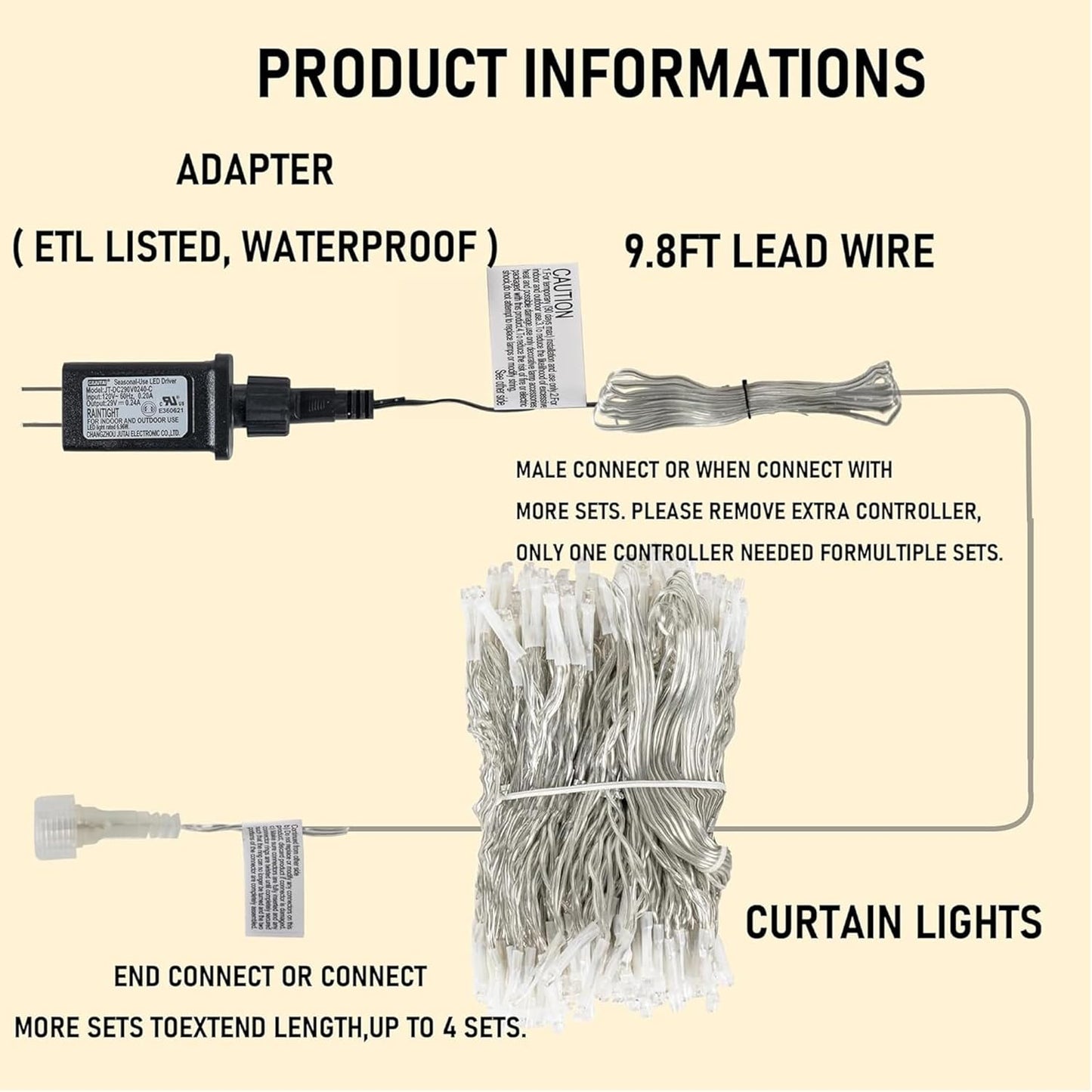 Dazzle Bright 300 LED Curtain String Lights, Valentine's Day Fairy Lights for Bedroom with 8 Lighting Modes, Connectable Waterproof Window Lights Party Wedding Garden Wall Christmas Decor, Pink