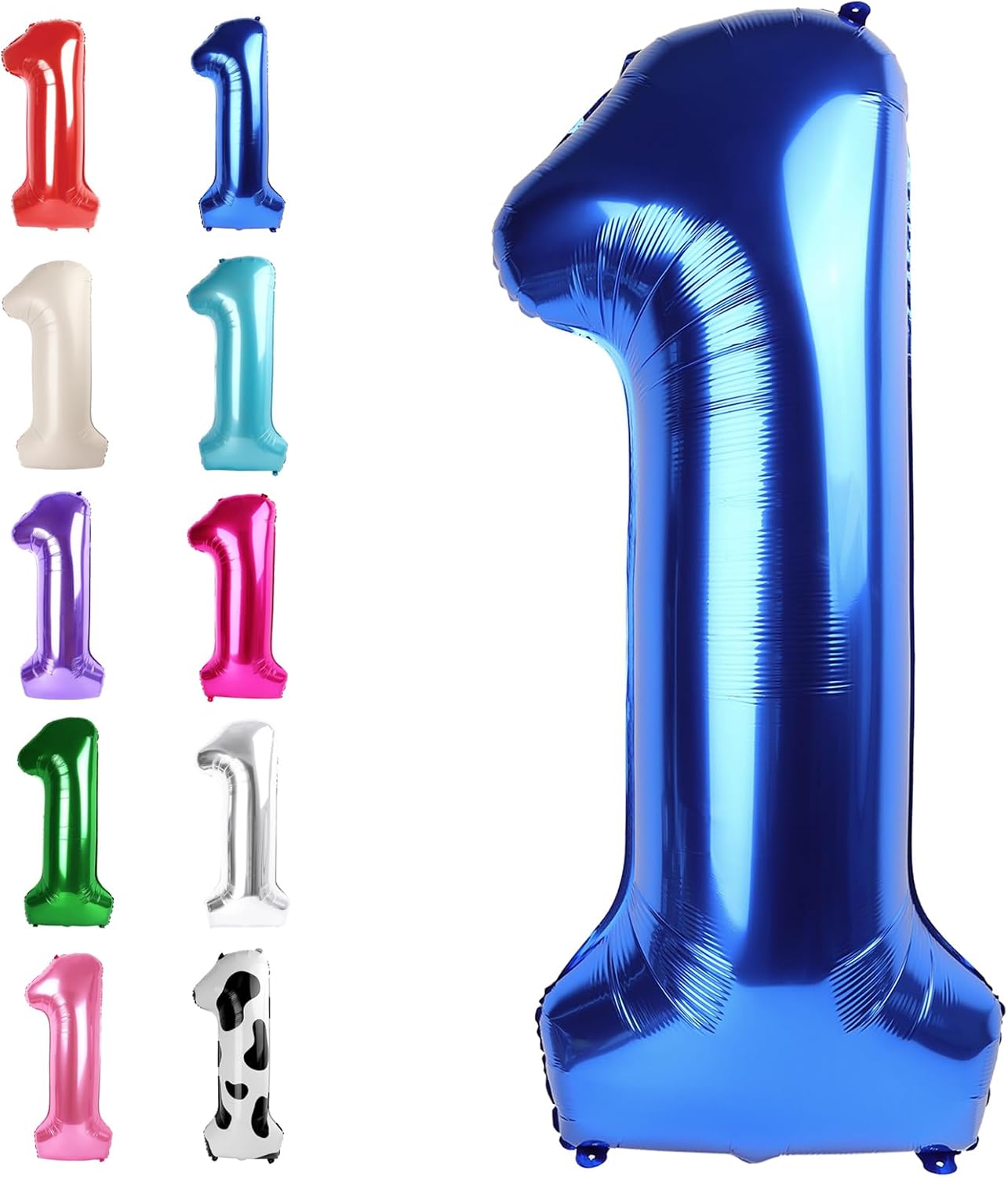 Navy blue Number 1 Balloon 40 inch, Number 1 Birthday Balloon for Boy Girl, Blue Foil One Balloon for 1st 10 11 12 16 18 Birthday Party, Anniversary Celebration Number Balloons Decorations