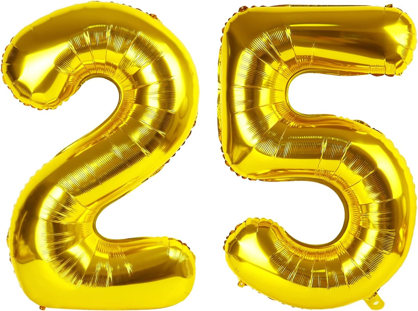 Gold 40 Inch Large Number 25 Birthday Balloon, 25 Birthday Celebration Decorations, Foil Mylar Helium Number 25 Balloons Men Women Anniversary Party Graduation Supplies